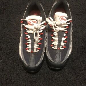 Nike Air Max Men's Black and White Sneakers with Red Highlights
